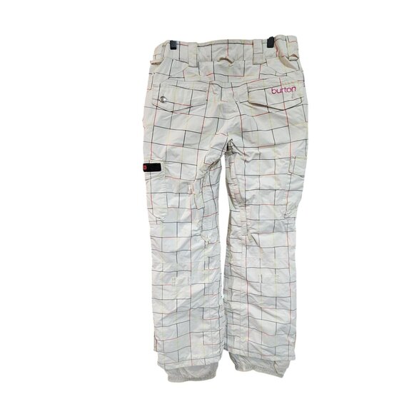 Burton Womens White Multicolor Grid Snowboard Pants M - Picture 2 of 4
